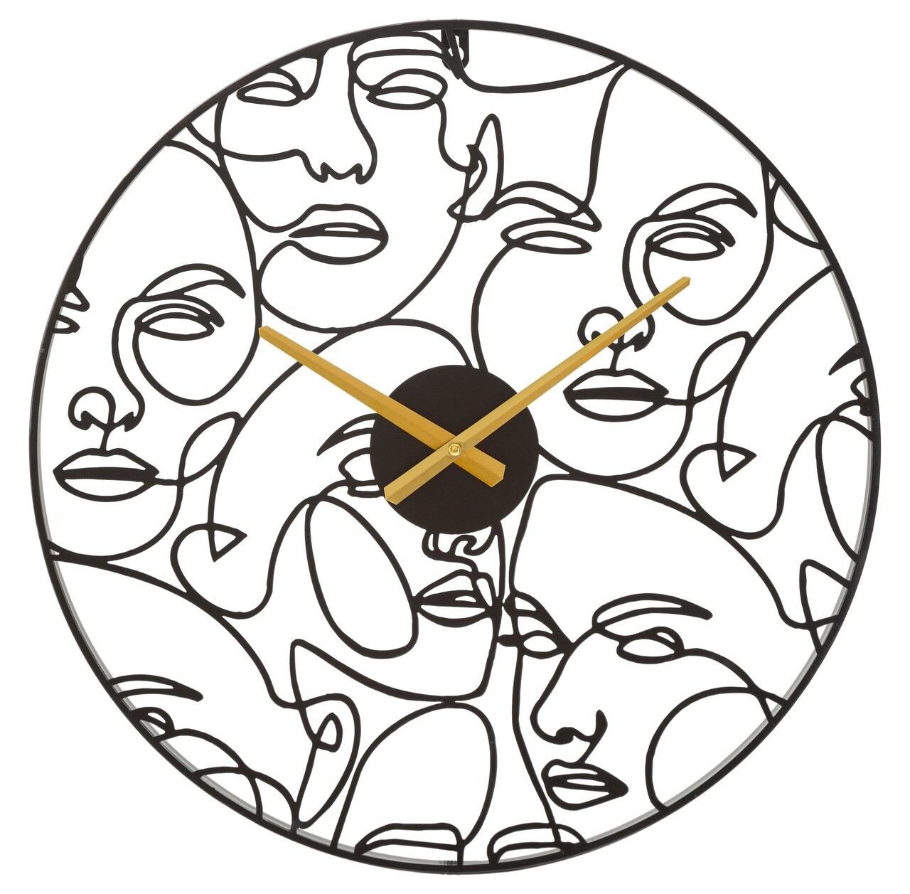 Ceas de perete, Mauro Ferretti, Faces, Ø 50 x 3.5 cm, fier, negru - imagine 7